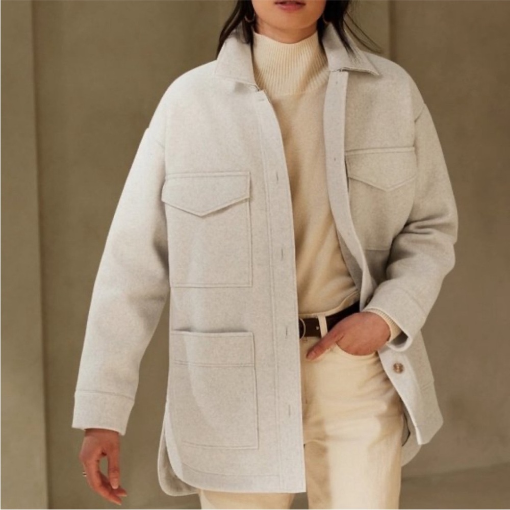 Banana Republic Cream Utility Jacket Relaxed Fit
